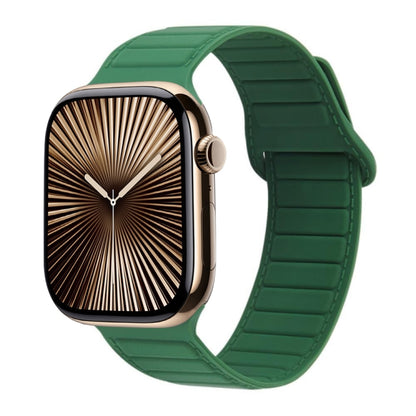 For Apple Watch Series 10 42mm Loop Magnetic Silicone Watch Band(Green) by bashfashion