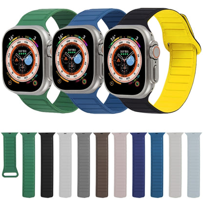 For Apple Watch Ultra 2 49mm Loop Magnetic Silicone Watch Band(Grey Wine Red) by bashfashion