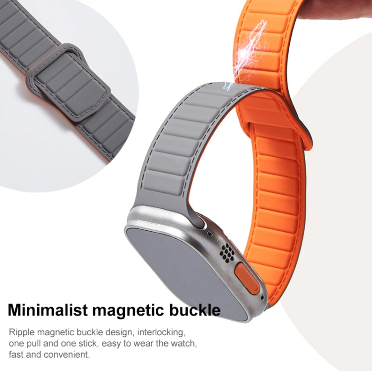 For Apple Watch 8 41mm Loop Magnetic Silicone Watch Band(Black Yellow) by bashfashion