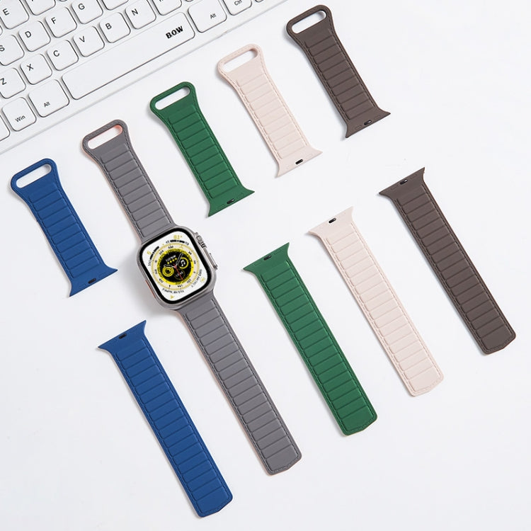 For Apple Watch 8 41mm Loop Magnetic Silicone Watch Band(Black Yellow) by bashfashion
