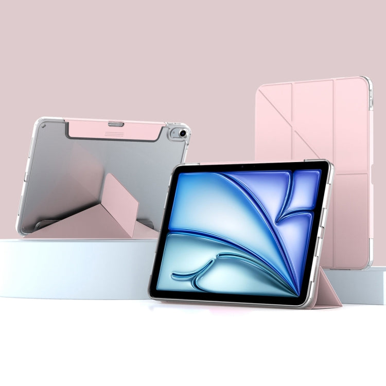 For iPad Air 11 2025 / 2024 Mutural Deformation Stand Smart Leather Tablet Case(Pink) by Mutural