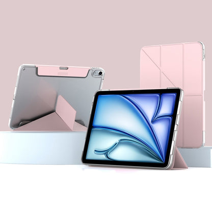 For iPad Air 11 2025 / 2024 Mutural Deformation Stand Smart Leather Tablet Case(Pink) by Mutural
