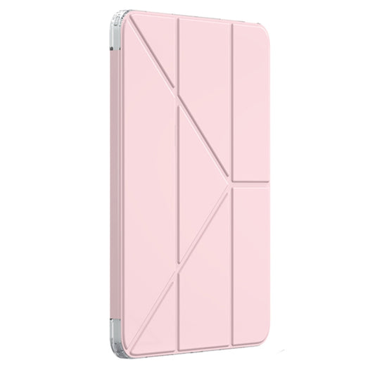For iPad Air 11 2025 / 2024 Mutural Deformation Stand Smart Leather Tablet Case(Pink) by Mutural