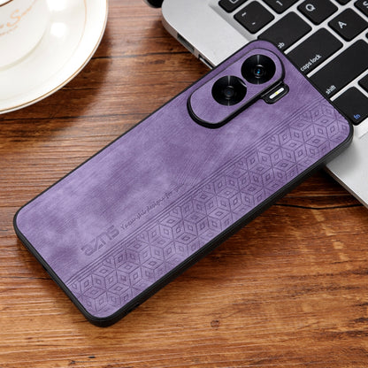 For Honor X50i AZNS 3D Embossed Skin Feel Phone Case(Purple) by AZNS