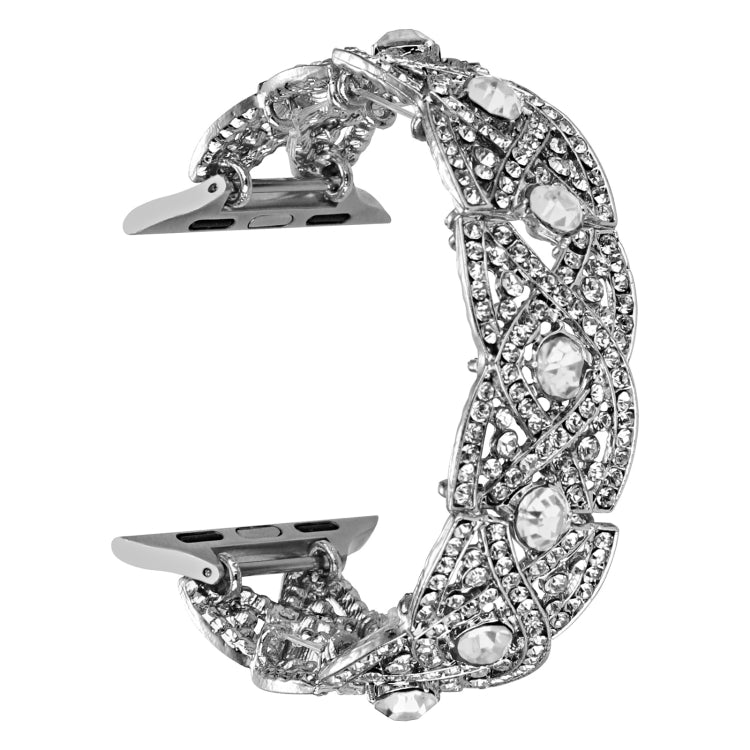 Diamonds Twist Metal Watch Band For Apple Watch Ultra 49mm(Silver) by bashfashion