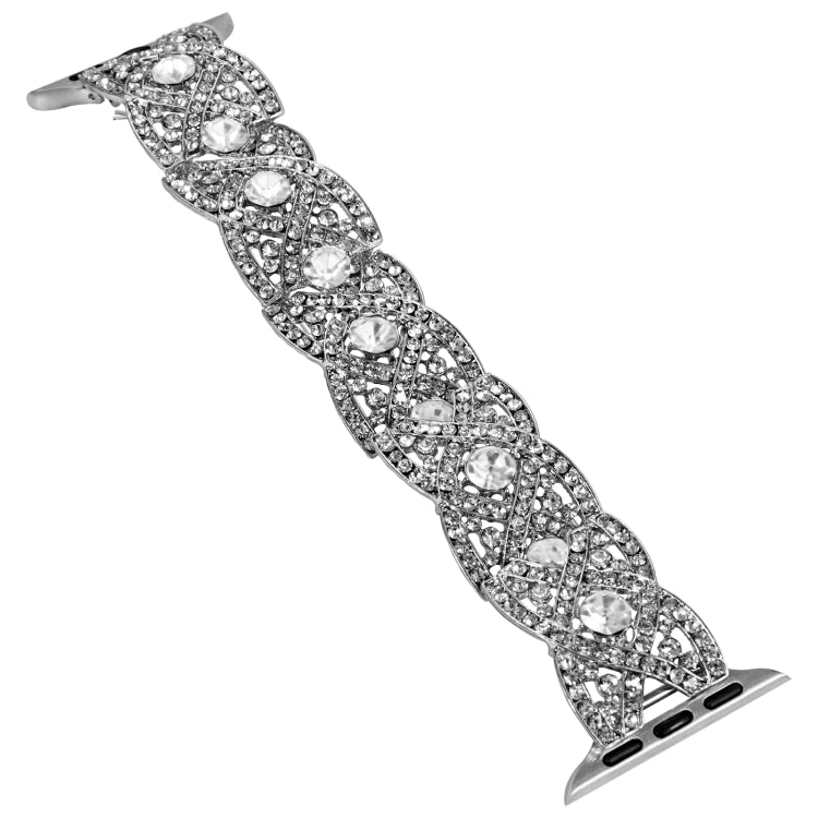 Diamonds Twist Metal Watch Band For Apple Watch Ultra 49mm(Silver) by bashfashion