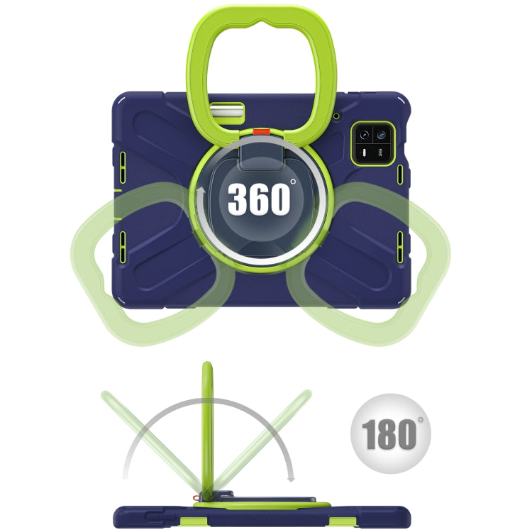 For Xiaomi Pad 6 / 6 Pro Silicone Hybrid PC Tablet Case with Holder & Shoulder Strap(Navy Blue Olivine) by bashfashion