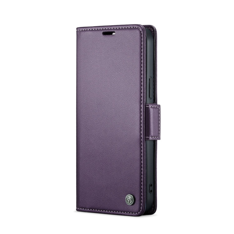 For iPhone 15 Pro CaseMe 023 Butterfly Buckle Litchi Texture RFID Anti-theft Leather Phone Case(Pearly Purple) by CaseMe