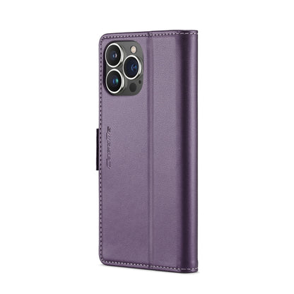 For iPhone 15 Pro CaseMe 023 Butterfly Buckle Litchi Texture RFID Anti-theft Leather Phone Case(Pearly Purple) by CaseMe