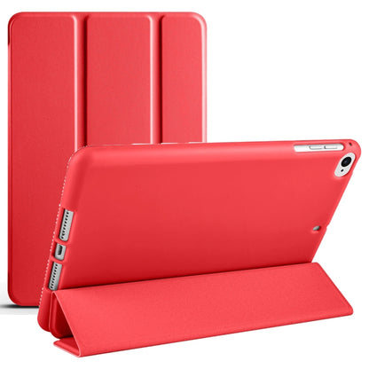 For iPad mini 5 / 4 / 3 / 2 / 1 3-folding TPU Horizontal Flip Leather Tablet Case with Holder(Red) by bashfashion