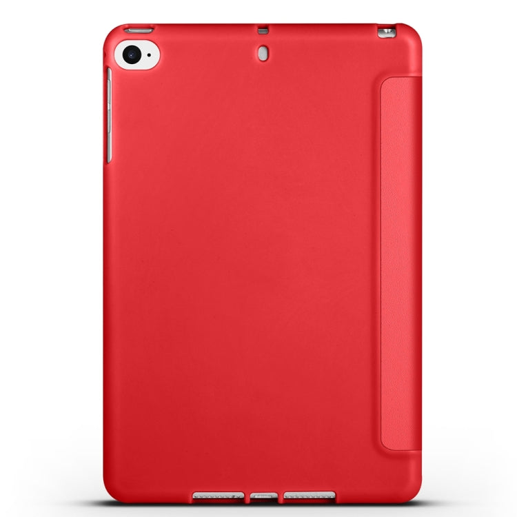 For iPad mini 5 / 4 / 3 / 2 / 1 3-folding TPU Horizontal Flip Leather Tablet Case with Holder(Red) by bashfashion