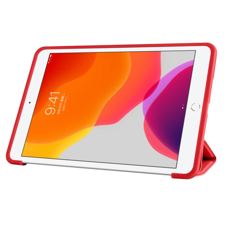 For iPad mini 5 / 4 / 3 / 2 / 1 3-folding TPU Horizontal Flip Leather Tablet Case with Holder(Red) by bashfashion