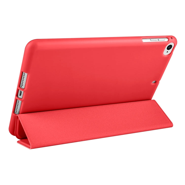 For iPad mini 5 / 4 / 3 / 2 / 1 3-folding TPU Horizontal Flip Leather Tablet Case with Holder(Red) by bashfashion