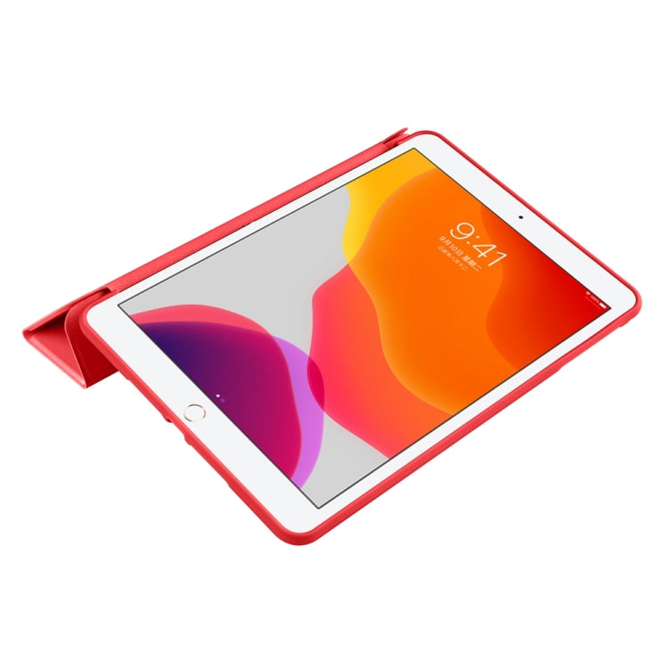 For iPad mini 5 / 4 / 3 / 2 / 1 3-folding TPU Horizontal Flip Leather Tablet Case with Holder(Red) by bashfashion
