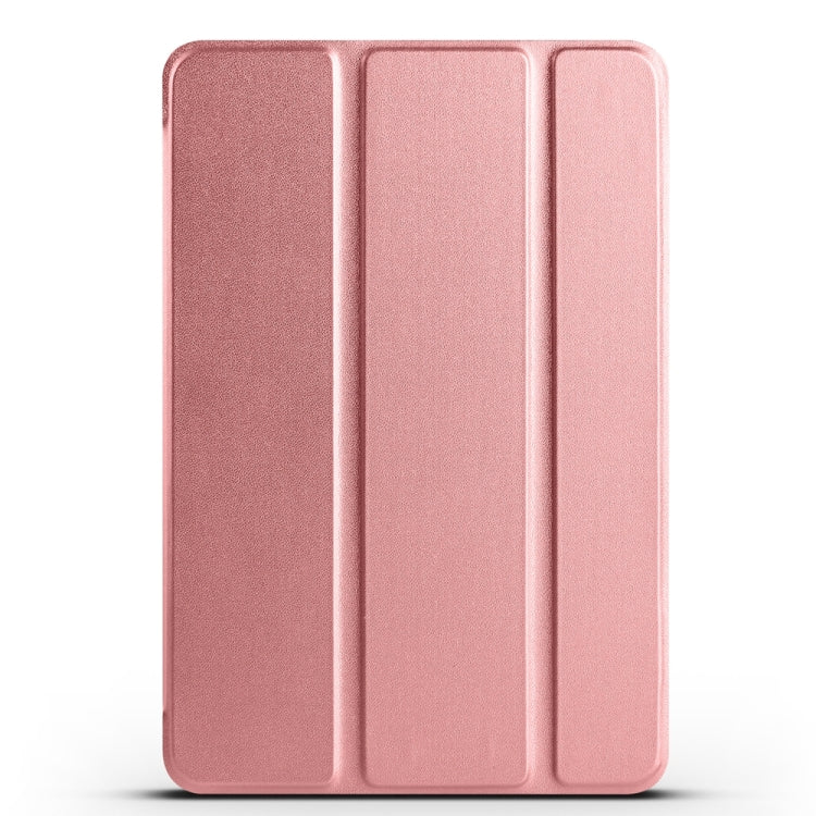 For iPad 9.7 2018 / 2017 / Air 2 / Air 3-folding TPU Horizontal Flip Leather Tablet Case with Holder(Rose Gold) by bashfashion