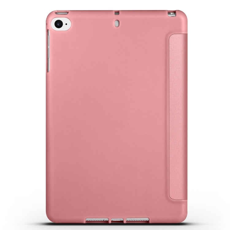 For iPad 9.7 2018 / 2017 / Air 2 / Air 3-folding TPU Horizontal Flip Leather Tablet Case with Holder(Rose Gold) by bashfashion
