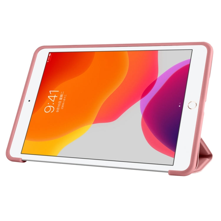 For iPad 9.7 2018 / 2017 / Air 2 / Air 3-folding TPU Horizontal Flip Leather Tablet Case with Holder(Rose Gold) by bashfashion