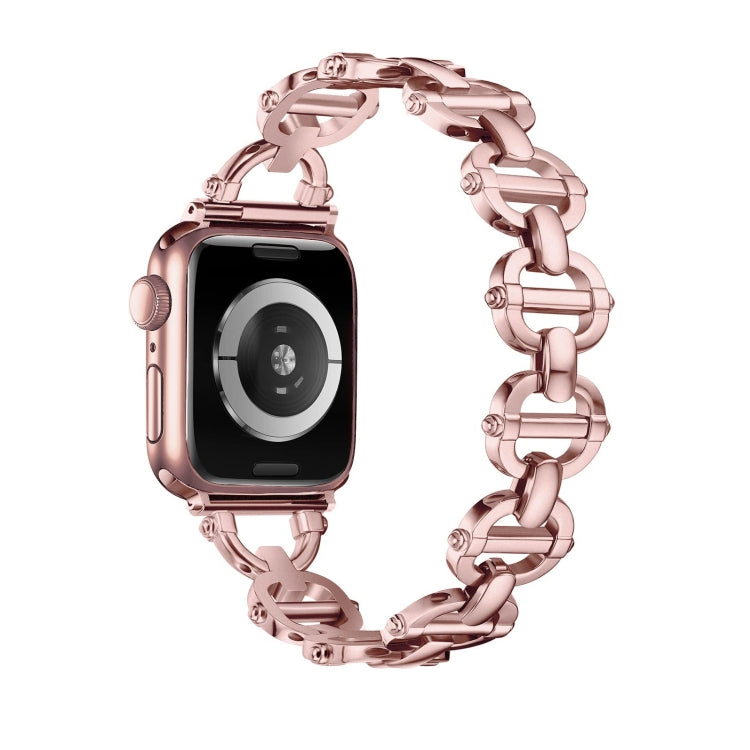 Ladder Buckle Metal Watch Band For Apple Watch Ultra 49mm(Pink) by bashfashion