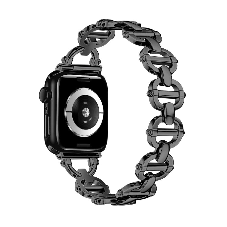 Ladder Buckle Metal Watch Band For Apple Watch Ultra 49mm(Black) by bashfashion