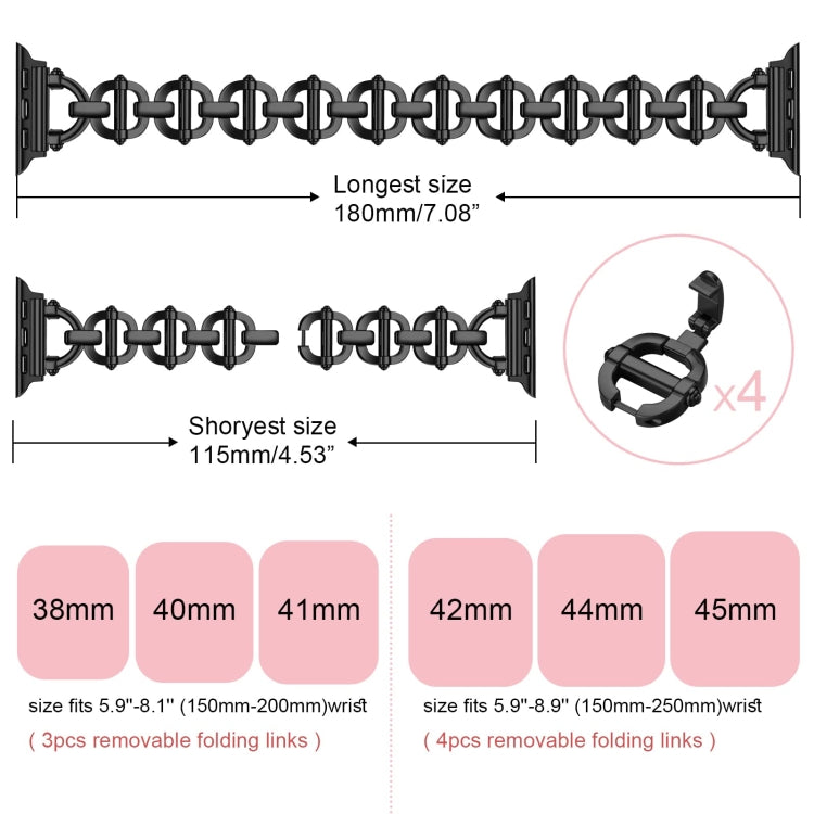 Ladder Buckle Metal Watch Band For Apple Watch Ultra 49mm(Black) by bashfashion
