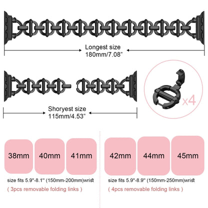 Ladder Buckle Metal Watch Band For Apple Watch Ultra 49mm(Black) by bashfashion