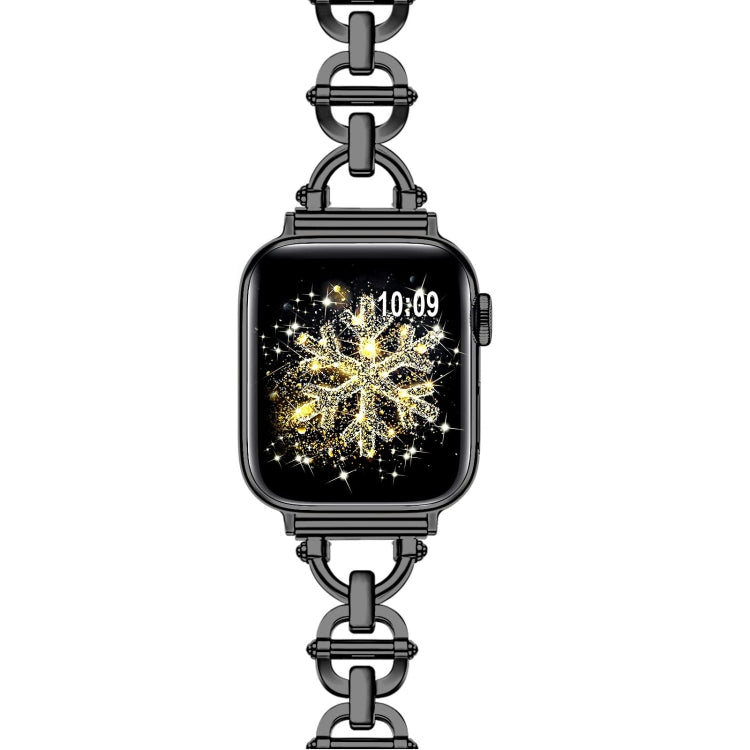 Ladder Buckle Metal Watch Band For Apple Watch Ultra 49mm(Black) by bashfashion