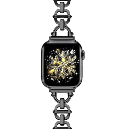 Ladder Buckle Metal Watch Band For Apple Watch Ultra 49mm(Black) by bashfashion