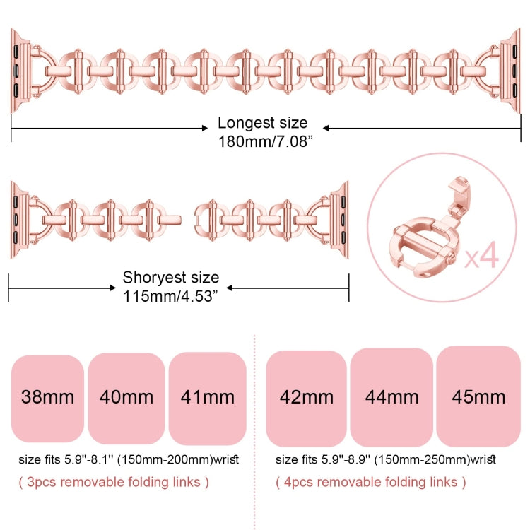 Ladder Buckle Metal Watch Band For Apple Watch 7 45mm(Pink) by bashfashion