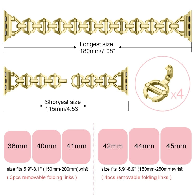 Ladder Buckle Metal Watch Band For Apple Watch SE 2022 40mm(Gold) by bashfashion