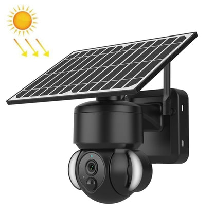 SHIWOJIA IP66 Waterproof 4G 3MP Solar Dome IP Camera, Two-way Audio & PIR Motion Detection & Night Vision, Version:EU(Black) by bashfashion