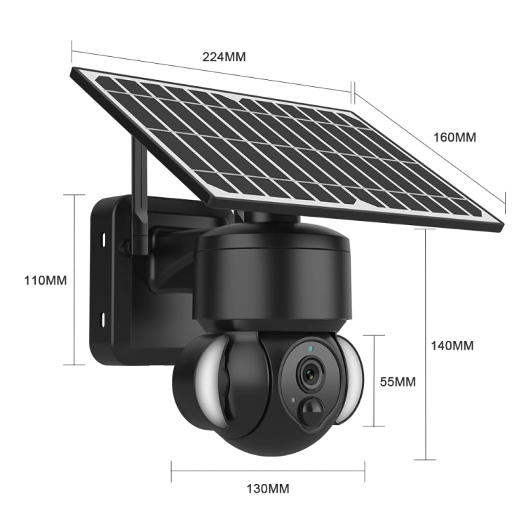 SHIWOJIA IP66 Waterproof 4G 3MP Solar Dome IP Camera, Two-way Audio & PIR Motion Detection & Night Vision, Version:EU(Black) by bashfashion