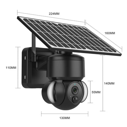 SHIWOJIA IP66 Waterproof 4G 3MP Solar Dome IP Camera, Two-way Audio & PIR Motion Detection & Night Vision, Version:EU(Black) by bashfashion