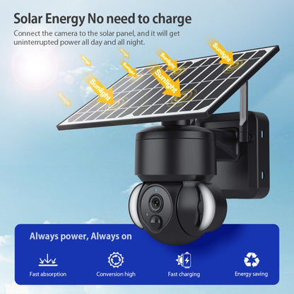 SHIWOJIA IP66 Waterproof 4G 3MP Solar Dome IP Camera, Two-way Audio & PIR Motion Detection & Night Vision, Version:EU(Black) by bashfashion