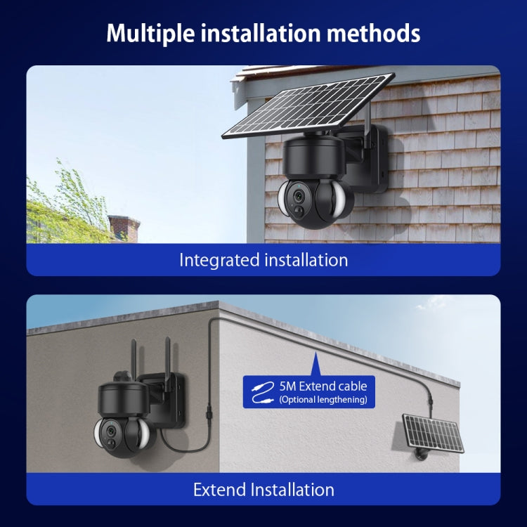 SHIWOJIA IP66 Waterproof 4G 3MP Solar Dome IP Camera, Two-way Audio & PIR Motion Detection & Night Vision, Version:EU(Black) by bashfashion