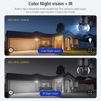 SHIWOJIA IP66 Waterproof 4G 3MP Solar Dome IP Camera, Two-way Audio & PIR Motion Detection & Night Vision, Version:EU(Black) by bashfashion
