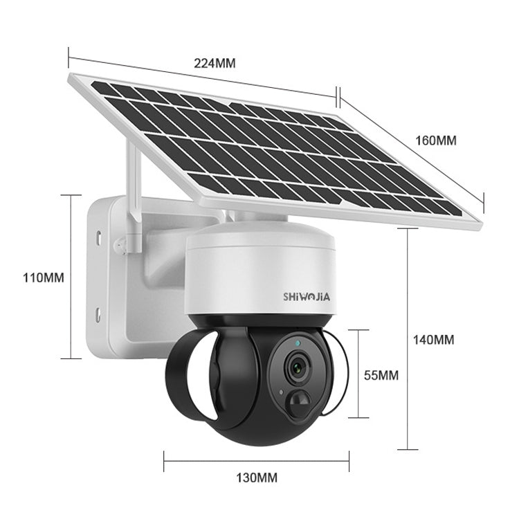 SHIWOJIA IP66 Waterproof 4G 3MP Solar Dome IP Camera, Two-way Audio & PIR Motion Detection & Night Vision, Version:EU(White) by bashfashion