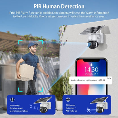SHIWOJIA IP66 Waterproof 4G 3MP Solar Dome IP Camera, Two-way Audio & PIR Motion Detection & Night Vision, Version:EU(White) by bashfashion