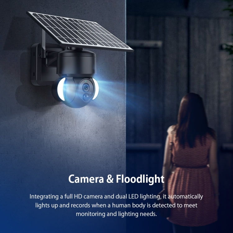 SHIWOJIA IP66 Waterproof 4G 3MP Solar Dome IP Camera, Two-way Audio & PIR Motion Detection & Night Vision, Version:AU(Black) by bashfashion