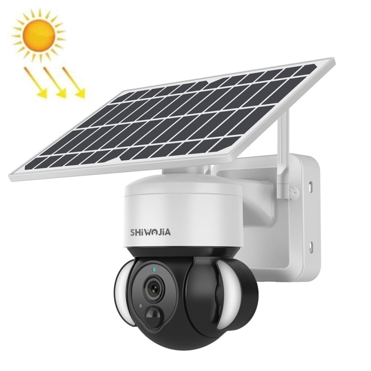 SHIWOJIA IP66 Waterproof 4G 3MP Solar Dome IP Camera, Two-way Audio & PIR Motion Detection & Night Vision, Version:US(White) by bashfashion