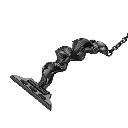 Ribbon Wave Metal Watch Band For Apple Watch 8 45mm(Black) by bashfashion