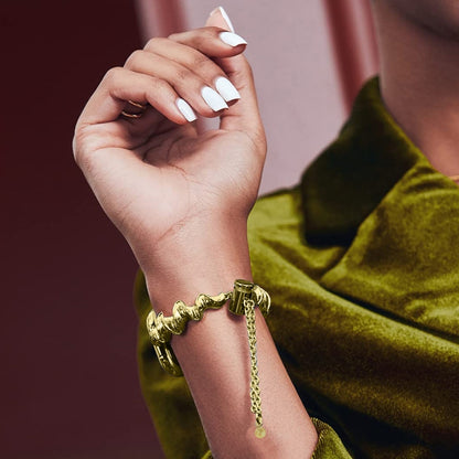 Ribbon Wave Metal Watch Band For Apple Watch 9 45mm(Gold) by bashfashion