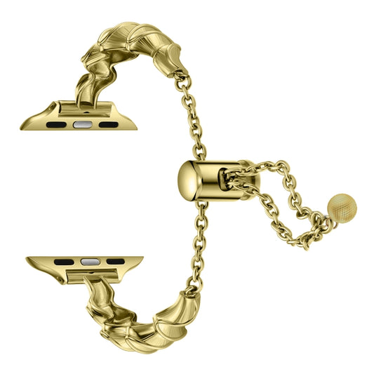Ribbon Wave Metal Watch Band For Apple Watch 9 41mm(Gold) by bashfashion