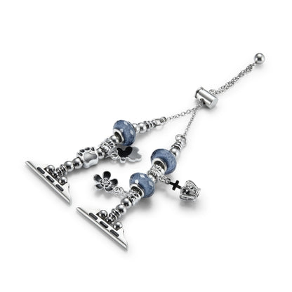 Bead Bracelet Metal Watch Band For Apple Watch Series 10 42mm(Blue Crown) by bashfashion