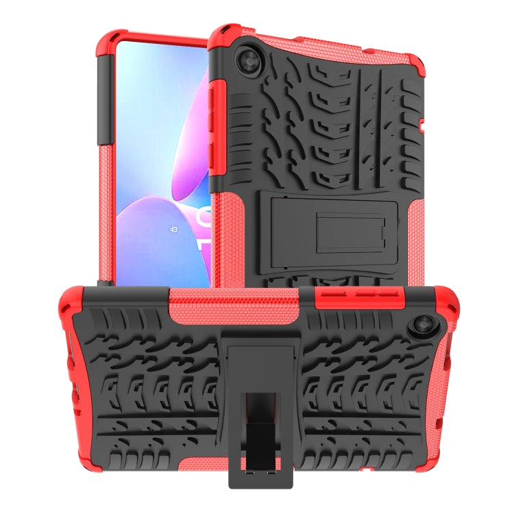 For Lenovo Tab M8 4th Gen Tire Texture TPU + PC Tablet Case with Holder(Red) by bashfashion