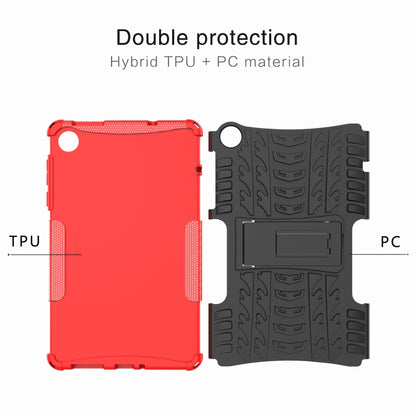 For Lenovo Tab M8 4th Gen Tire Texture TPU + PC Tablet Case with Holder(Red) by bashfashion