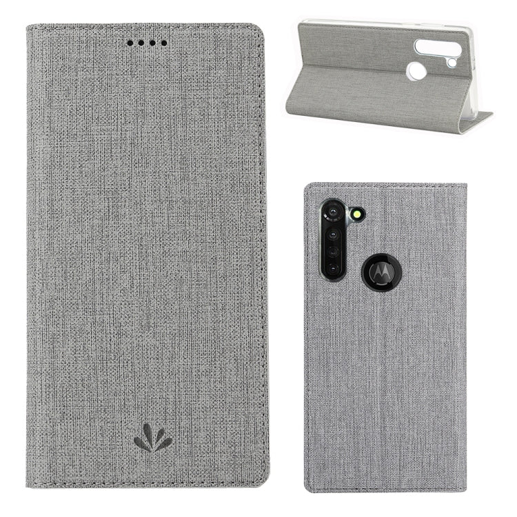For Motorola Moto G8 ViLi DMX-54 Shockproof TPU + PU Leather Magnetic Attraction Horizontal Flip Protective Case with Card Slots & Holder(Grey) by ViLi