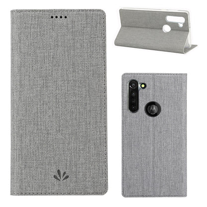 For Motorola Moto G8 ViLi DMX-54 Shockproof TPU + PU Leather Magnetic Attraction Horizontal Flip Protective Case with Card Slots & Holder(Grey) by ViLi
