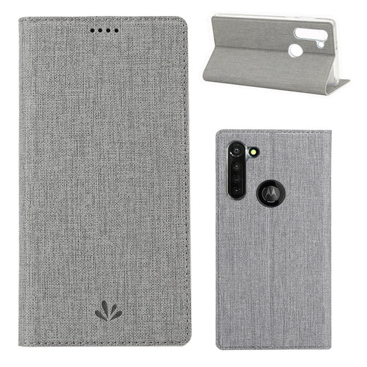 For Motorola Moto G8 ViLi DMX-54 Shockproof TPU + PU Leather Magnetic Attraction Horizontal Flip Protective Case with Card Slots & Holder(Grey) by ViLi