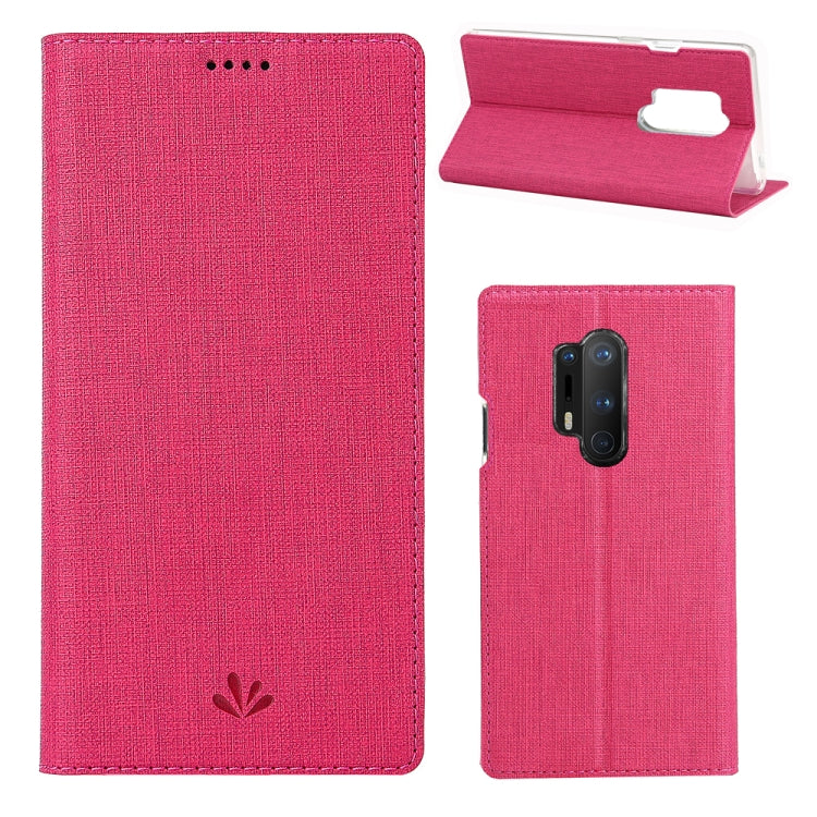 For OnePlus 8 Pro ViLi DMX-54 Shockproof TPU + PU Leather Magnetic Attraction Horizontal Flip Protective Case with Card Slots & Holder(Rose Red) by ViLi