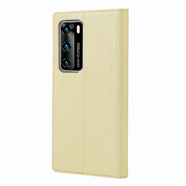 For Huawei P40 ViLi DMX-54 Shockproof TPU + PU Leather View Window Magnetic Attraction Horizontal Flip Protective Case with Card Slots & Holder & Sleep / Wake-up(Champagne Gold) by ViLi